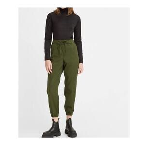 Levis Women Jogger Pants Olive Green Off Duty High Rise Relaxed Large Utility